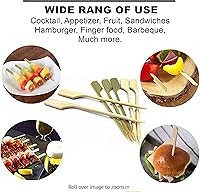 Vista 3 de Pinchos de madera de bambú de 4.7 pulgadas (260 unidades) para cócteles, palillos de cóctel para bebidas, palillos de dientes, aperitivos, barbacoa