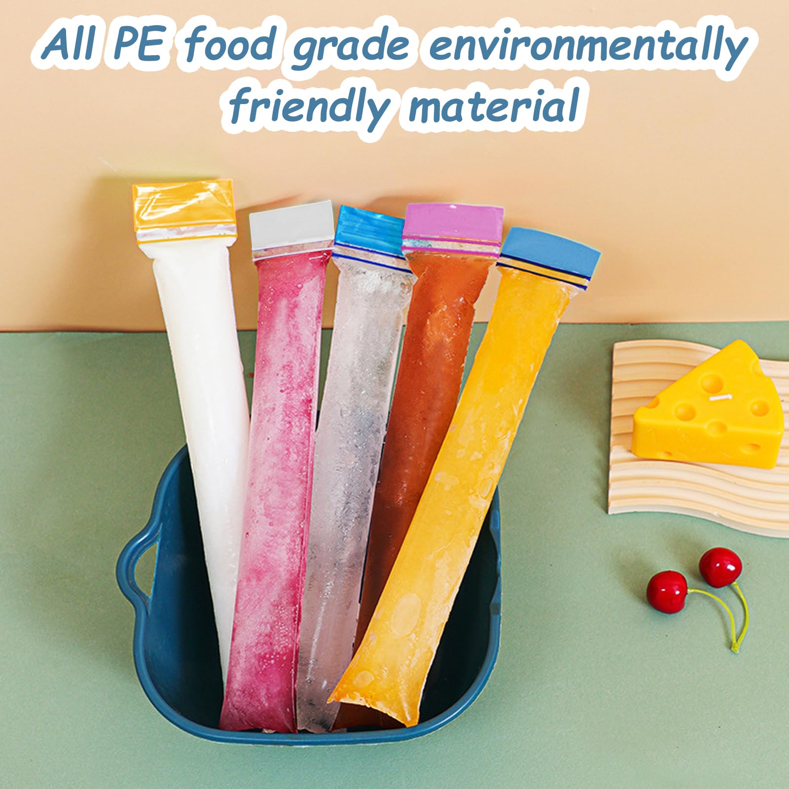 80 Sacchetti Per Ghiaccioli Fai Da Te, Senza BPA, Con Chiusura Zip, 28x5 Cm – Per Gelati, Yogurt, Succhi