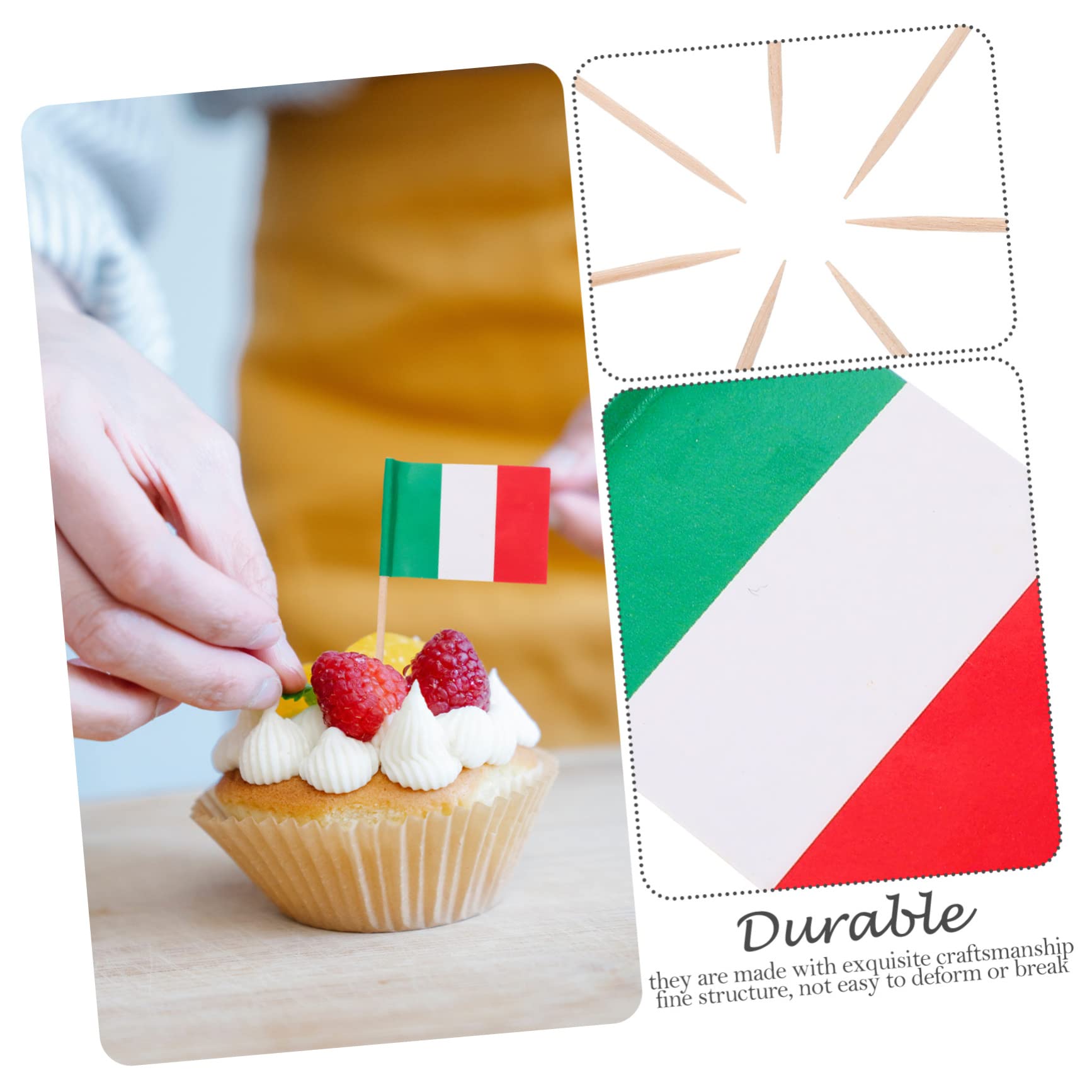 JBCD Set 200 Stuzzicadini Con Bandiera Tedesca – Per Cupcake, Torte E Cocktail, 3,5x0,98 Cm, Idea Festa