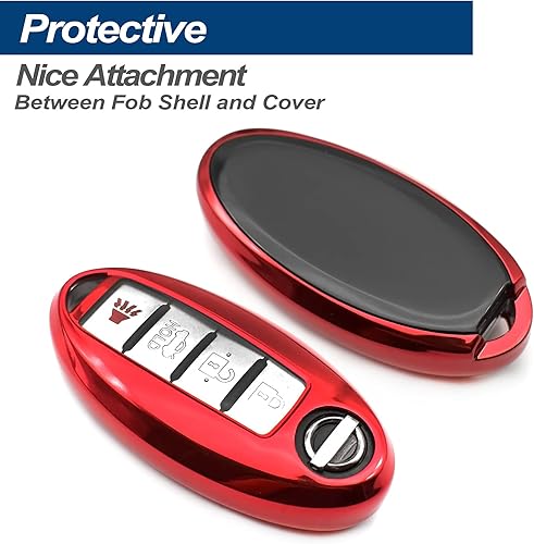 Miniatura 8 de Compatible con Nissan Armada Murano Rogue Maxima Cube Altima Pathfinder Infiniti Qx60 Qx30 285E3-9NB5A TPU Funda para llavero de TPU Carcasa para