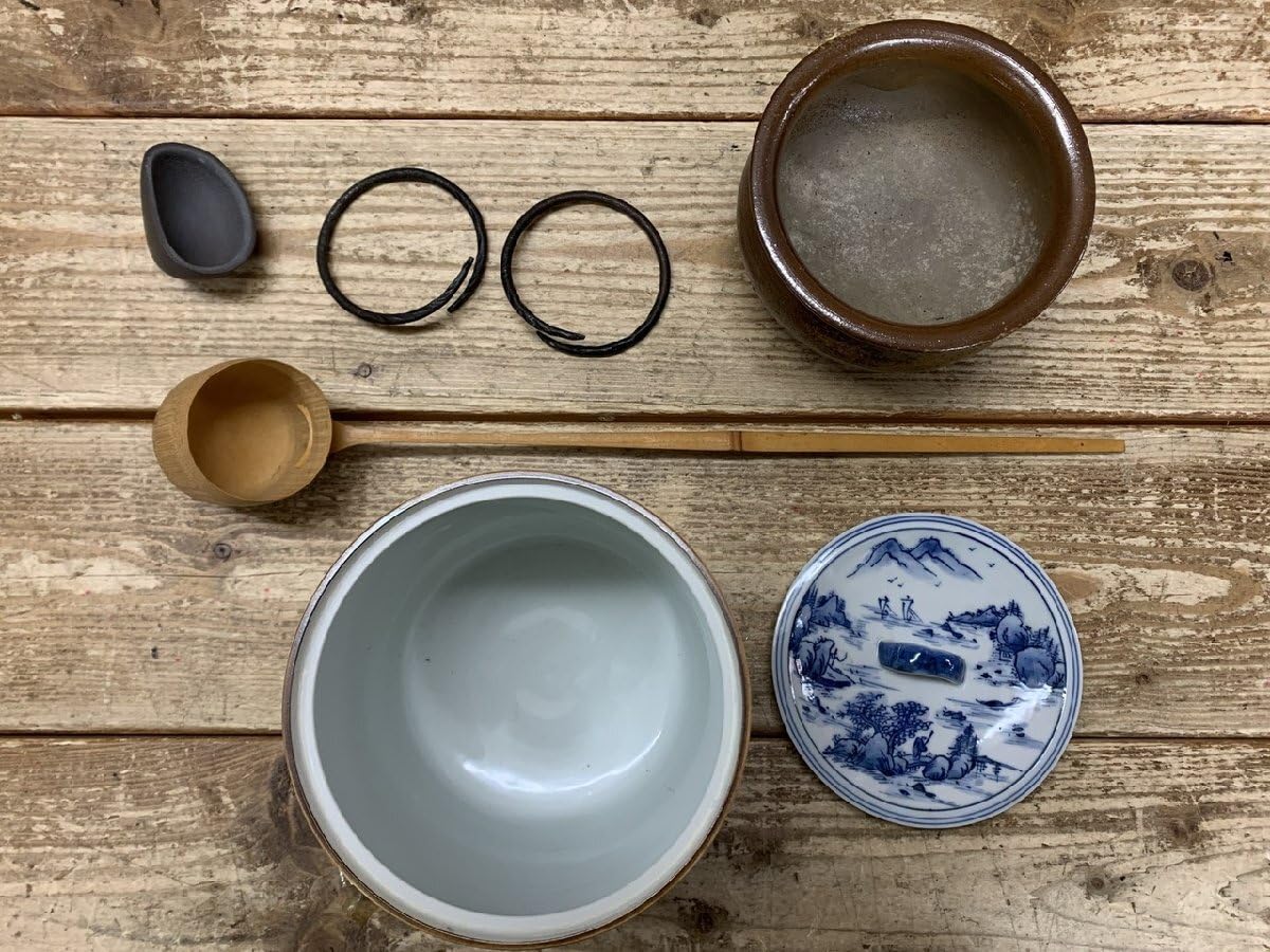 Amazon.co.jp: JP-5726茶道セット 茶器 木箱 茶道具 茶碗 茶筅 棗 柄杓