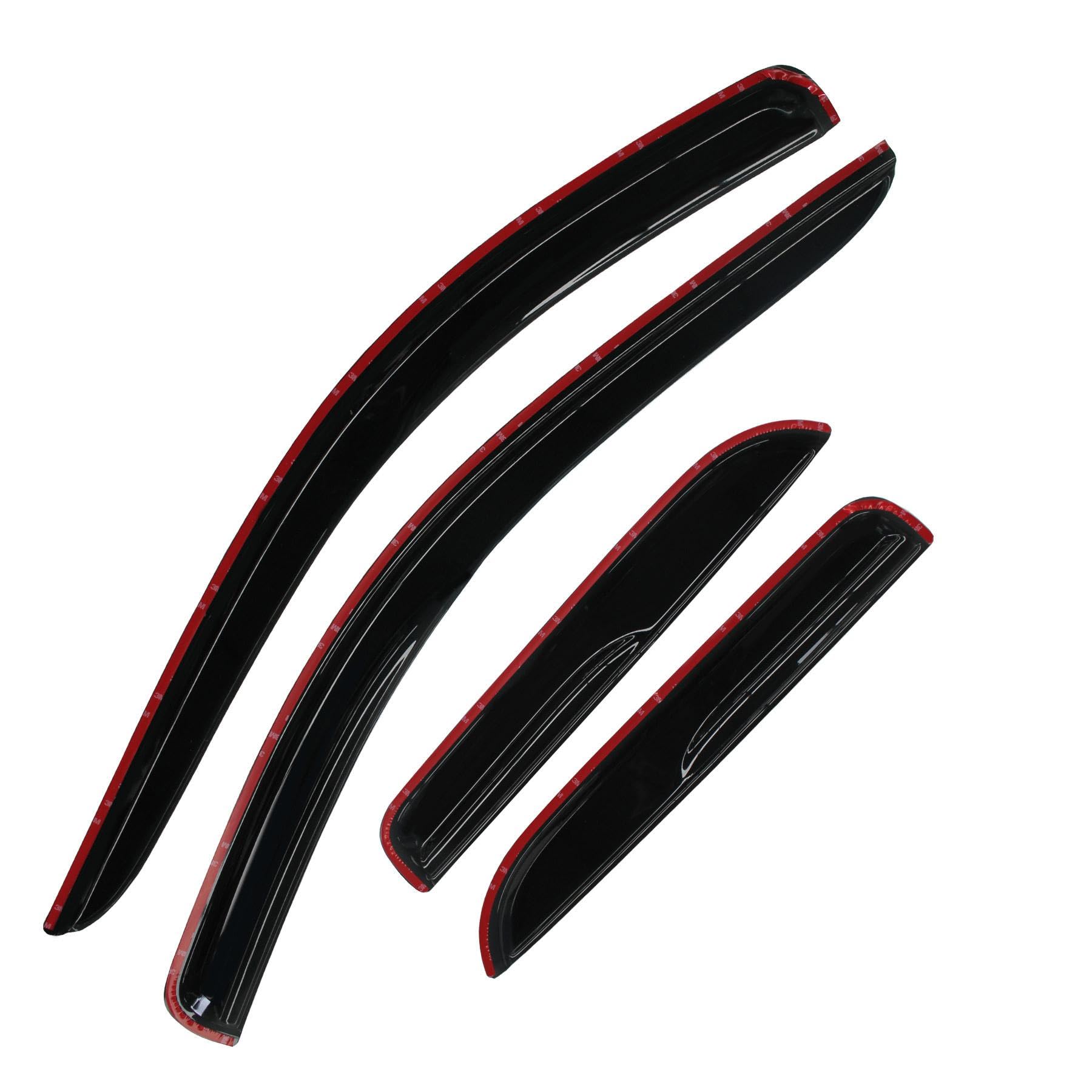 4 deflectores de viento para ventana delantera y trasera, compatible con Dodge Ram Quad Cab 2002-2009, estilo de montaje exterior