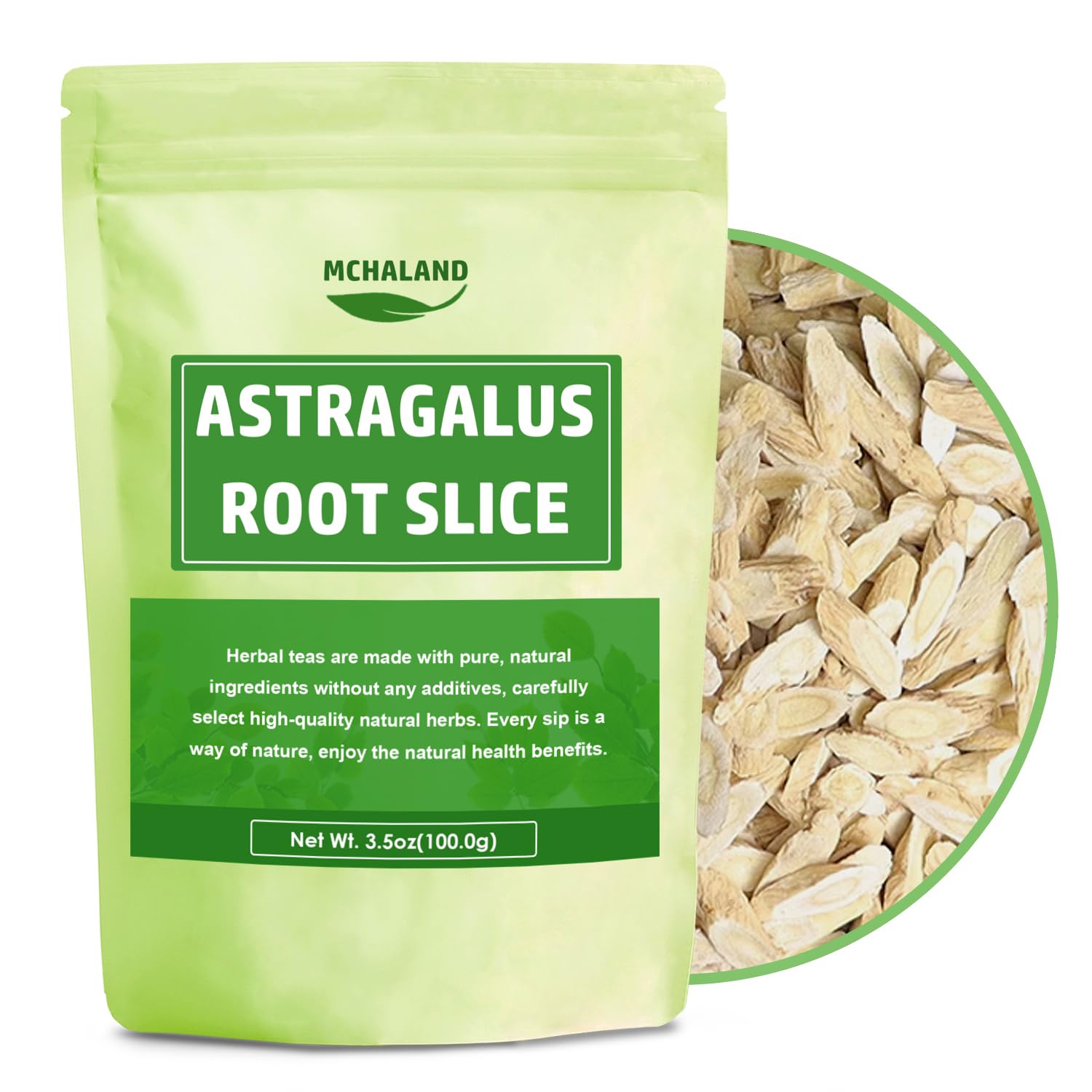 Natural Astragalus Root Herbal Tea, Natural Astragalus Root Slice,100% Pure Sliced Astragalus Root, No GMO