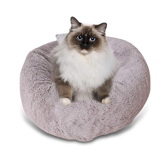 Foto 2 de 7 de PETCUTE Cama para Gatos Mullido Redondo Cama para Perros Pequeños Cueva del Gato Cachorro Nido de Gato Suave…