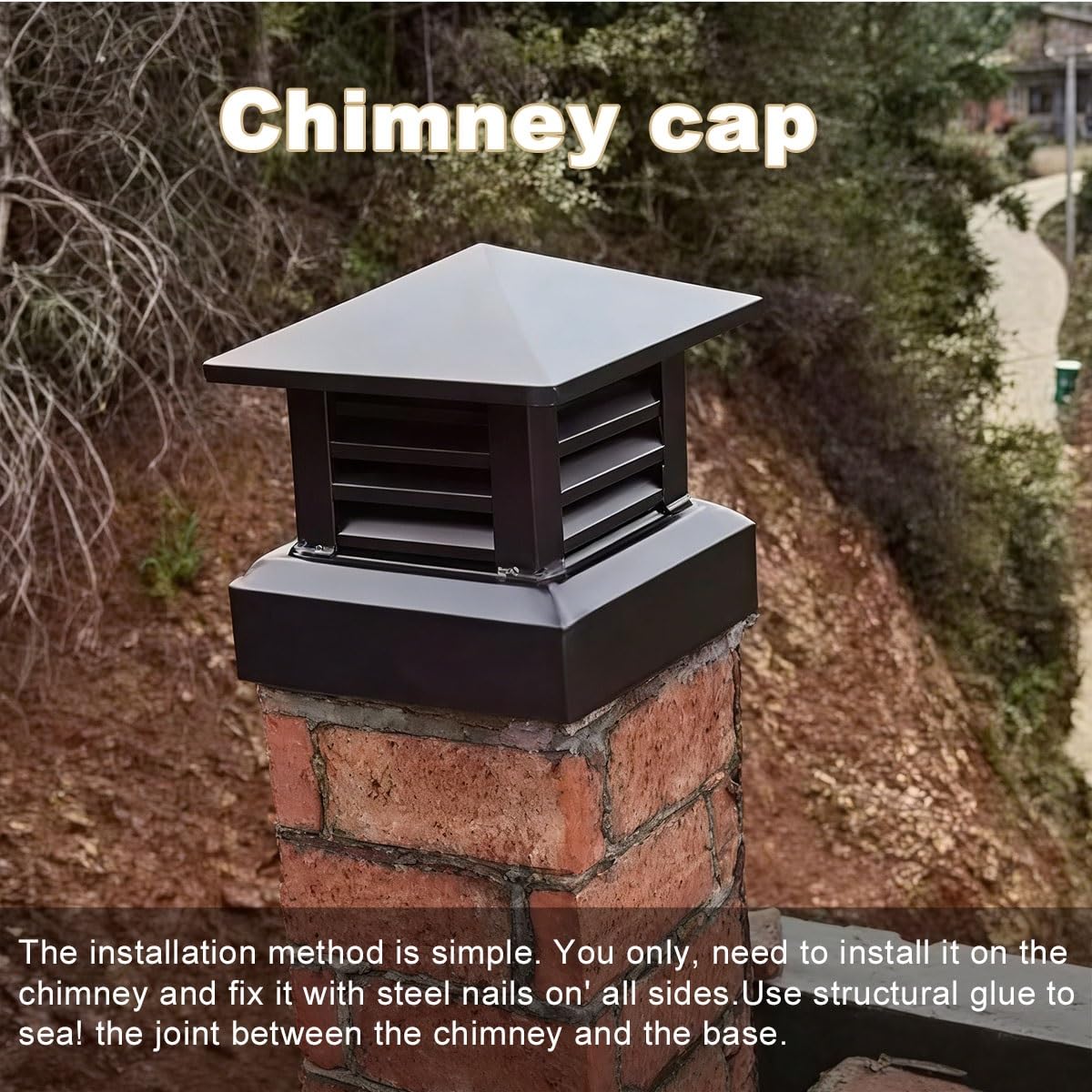 Tapa de chimenea de aluminio de 10" 12" 14", cubierta impermeable(12")