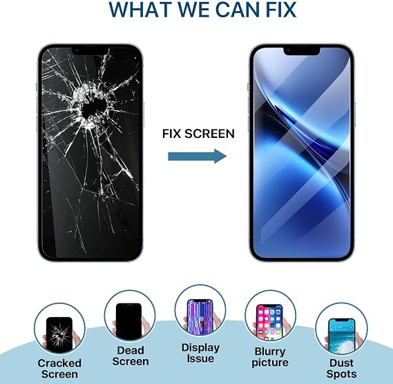 iPhone 13 Pro Max LCD Display Replacement Kit with Frame & Digitizer, Full Assembly with Repair Tools and Waterproof Adhesive for iPhone 13 Pro Max (6.7 inch)