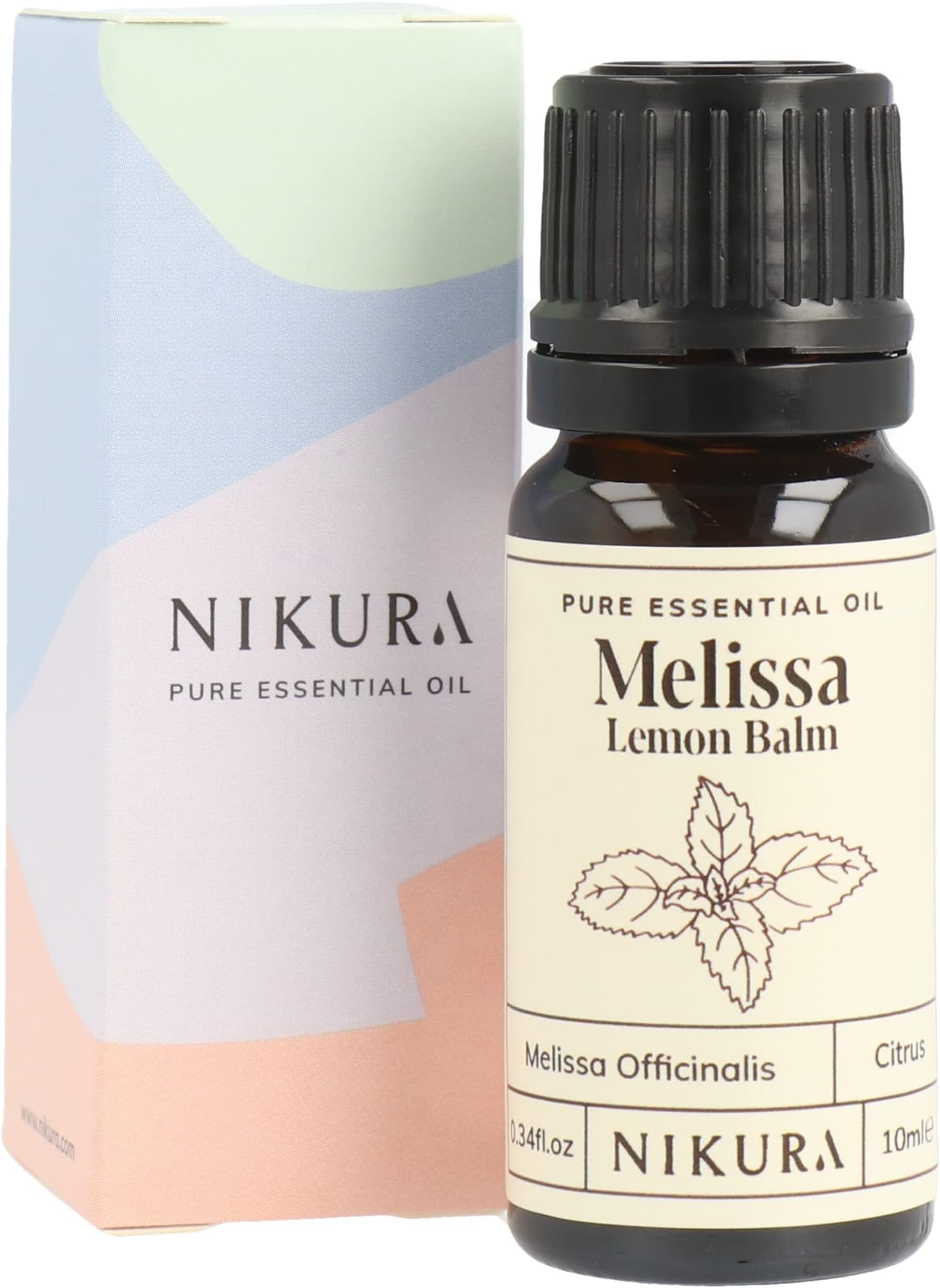Nikura Melissa (Lemon Balm) Essential Oil - 10ml | 100% Pure Natural Oils | Perfect for Aromatherapy, Diffusers, Humidifier, Bath | Great for Self Care, Skin | Vegan & UK Made