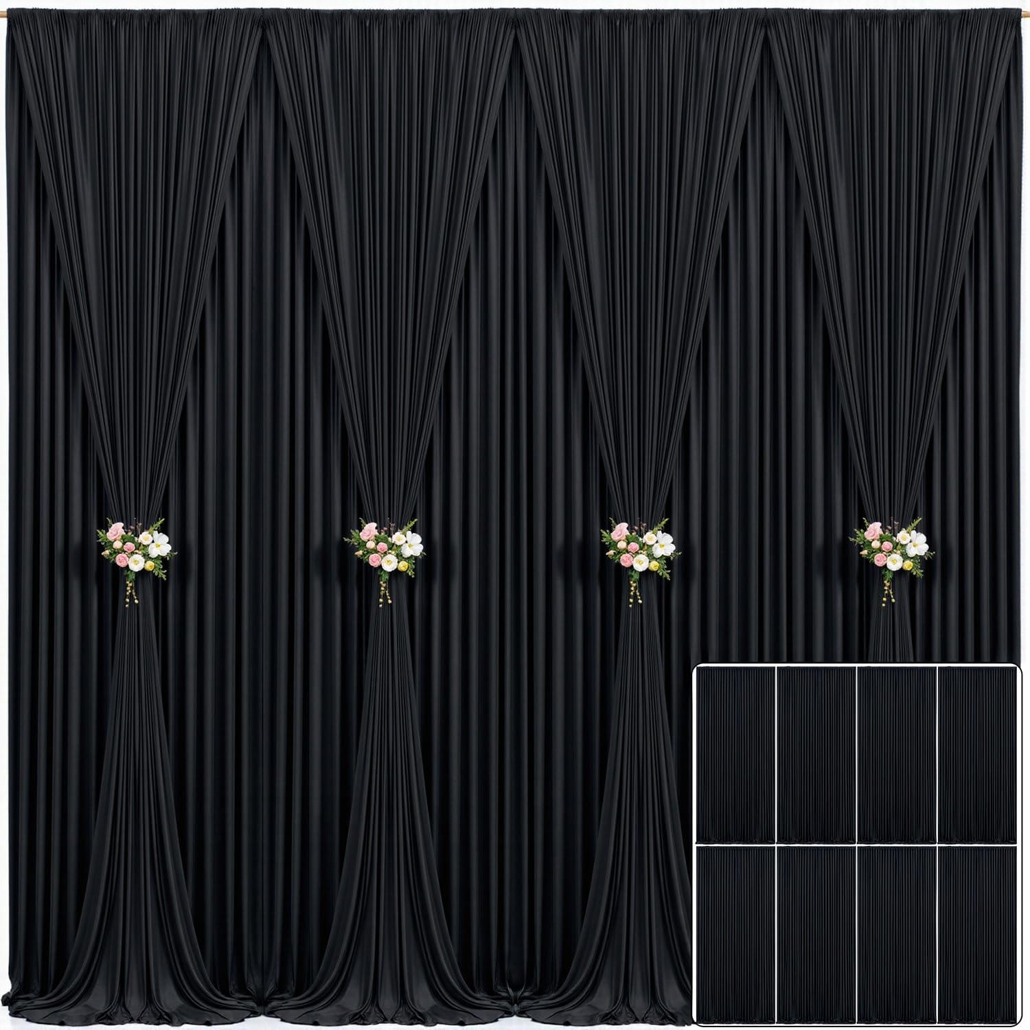10x10 Champagne Backdrop Curtain for Parties Wedding Baby Shower Wrinkle Free Photo Curtains Backdrop Drapes Fabric Decoration for Bridal Shower 5ft x 10ft,2 Panels — view 14