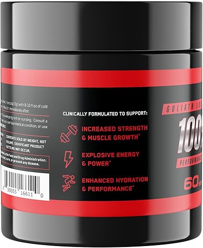 Miniatura 6 de Goliath Labs Polvo de monohidrato de creatina pura, 10.58 oz de creatina micronizada sin sabor para fuerza, potencia, apoyo muscular y resistencia,