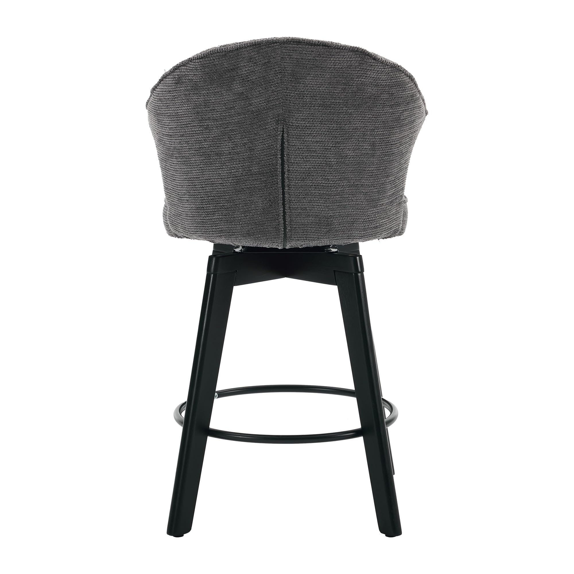 SACOOL Juego de 2 taburetes tapizados giratorios con respaldo y reposapiés, taburetes tapizados para isla de cocina, bar, comedor, color gris