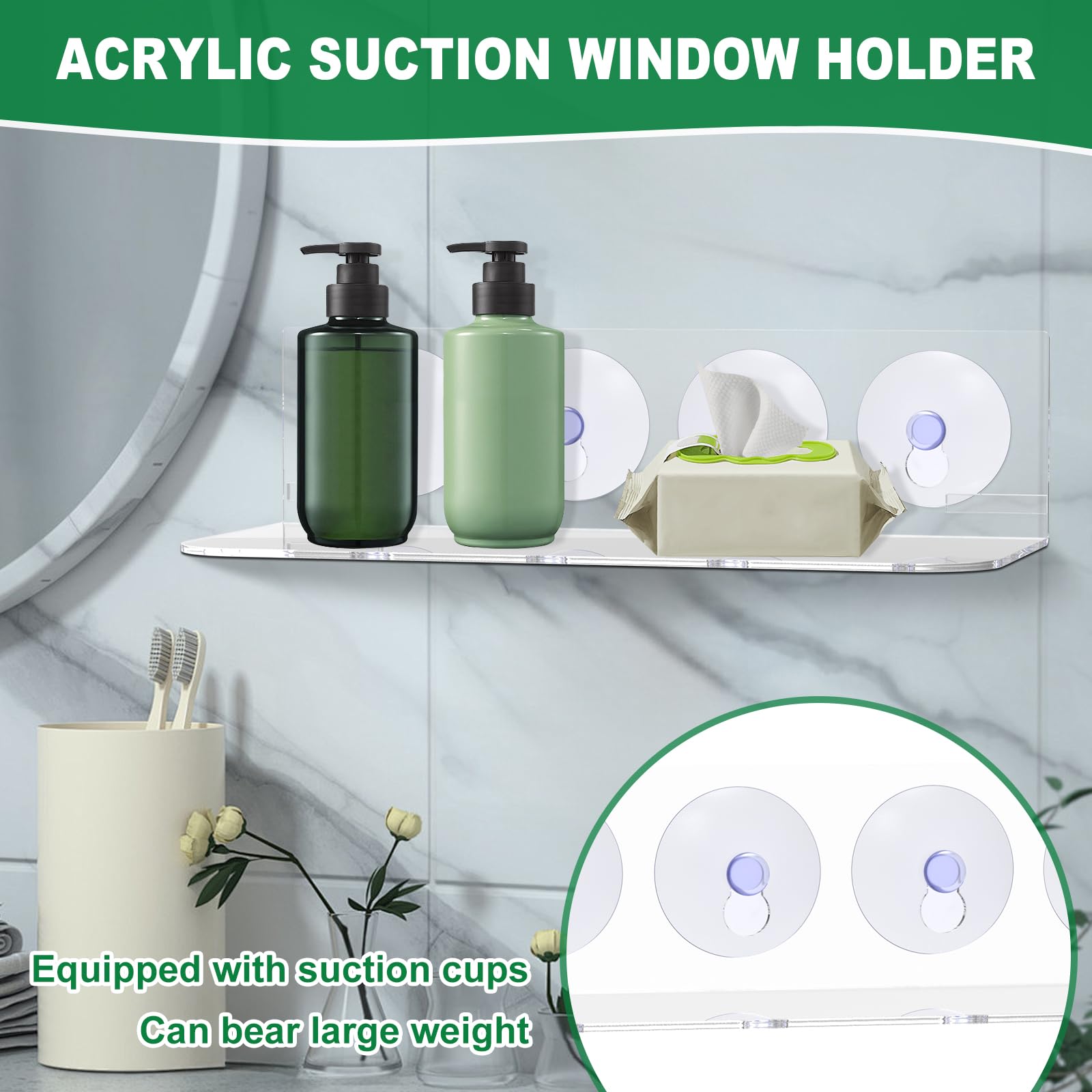 GOODSH Étagère Urale Flottante Transparente à Suspendre Pour Fenêtre