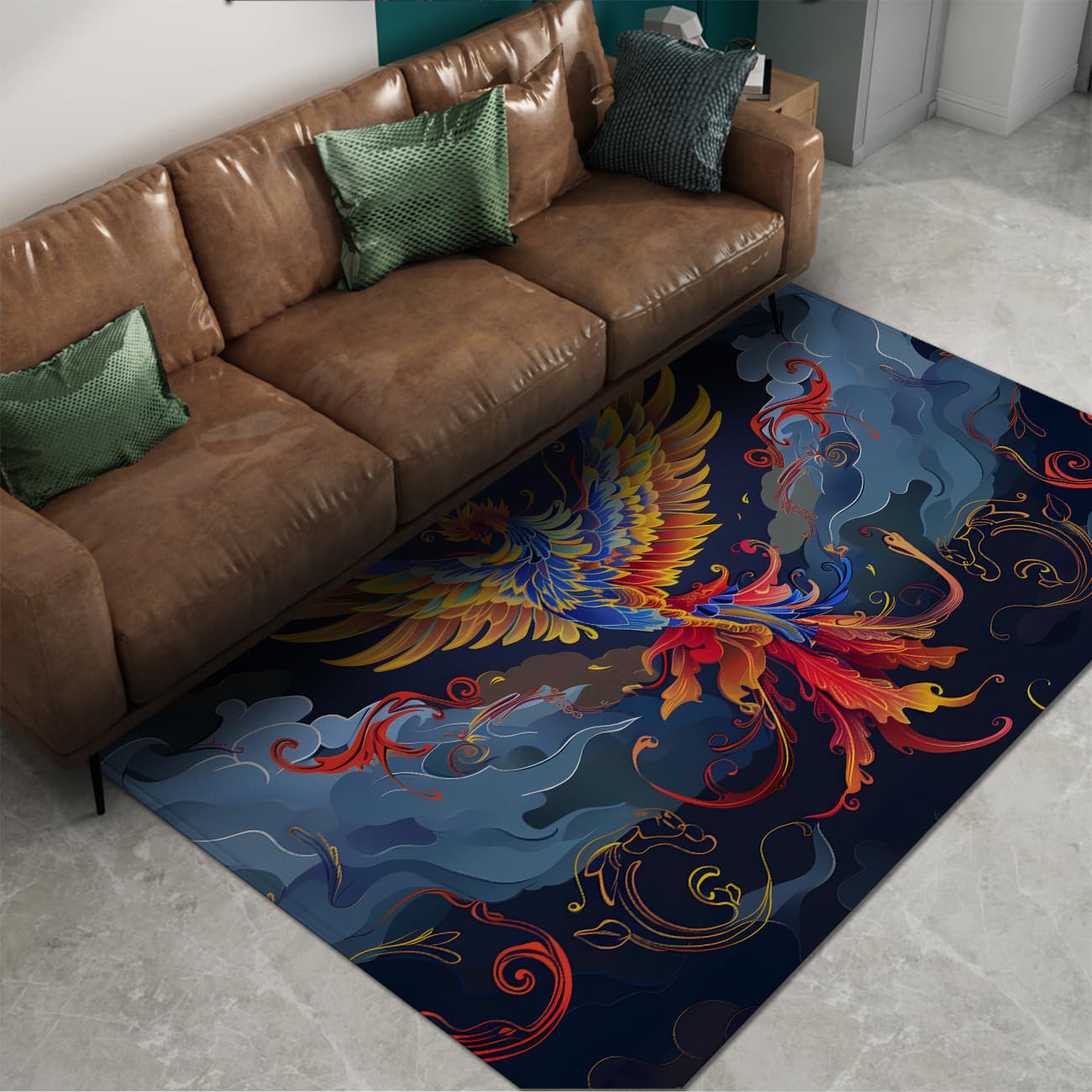 Tapis de salon Phoenix 160x200cm la solution lavable et antidérapante contre la poussière