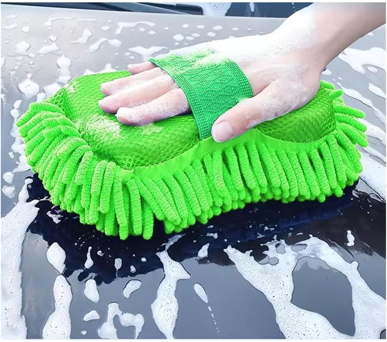 Green Car Washing Gloves - Styling Wash Care Brush Pad for Cleaning(02)