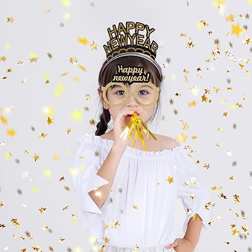 Miniatura 7 de 36 piezas de suministros para fiesta de Año Nuevo, incluyendo lentes de Feliz Año Nuevo, diadema de feliz año nuevo y fabricantes de ruido metálico