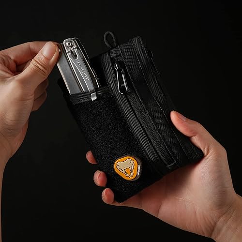 Miniatura 8 de VIPERADE VE18 EDC - Bolsa organizadora de bolsillo para hombres, bolsa organizadora de bolsillo EDC, 3 ranuras con 2 bolsillos con cremallera, bolsa