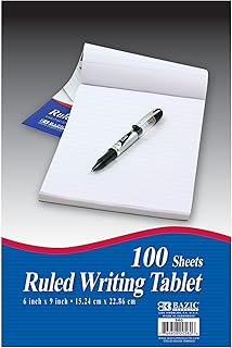 BAZIC Products Writing Pad 100 Sheets 6" x 9"