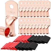 Vista 47 de TKDMR 6 terminales de batería de 4 AWG-3/8, terminales de alambre resistentes, terminales de anillo, extremos de cable de batería, terminales