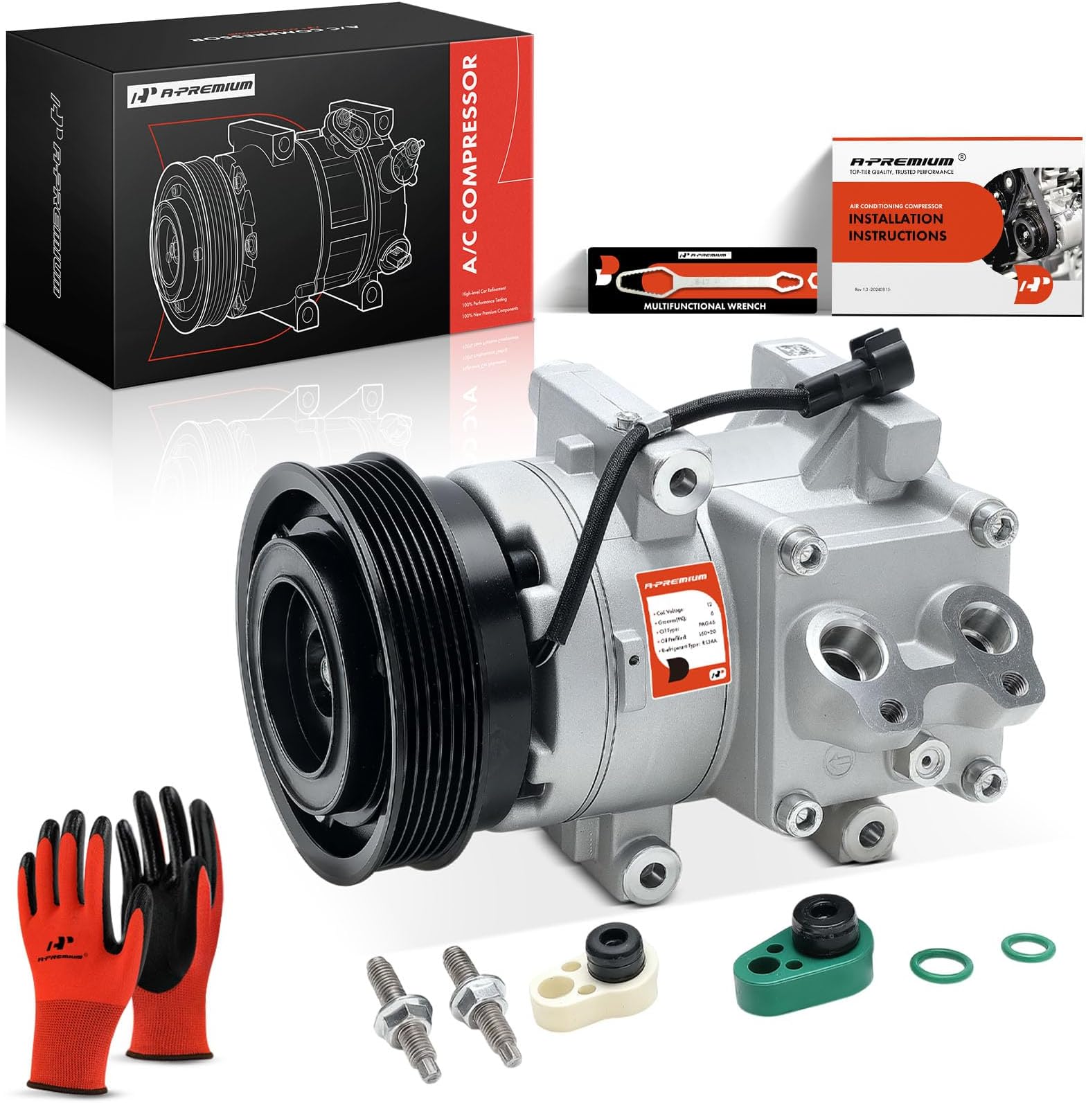 - A-Premium Air Conditioner AC Compressor with Clutch Compatible with Ford Fiesta 1.6L 2011-2013