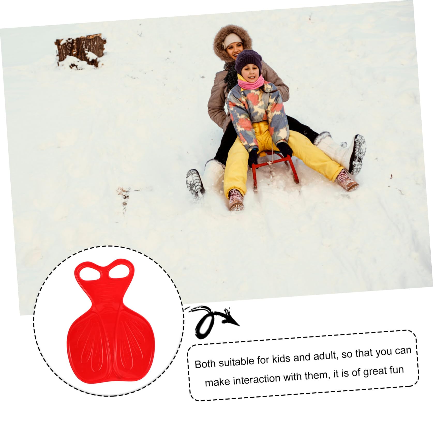 Totority Outdoor Sled Bum Slider Seat Boys and Girls Grass Slide Board Skiing Sleigh for Winter Fun Random Color