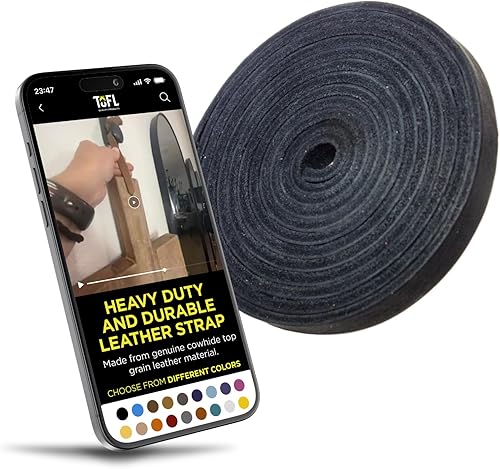 TOFL Correa de cuero genuino de grano superior 72 pulgadas de largo 38 pulgadas de ancho 18 pulgadas de grosor (7-8 onzas) 1 tira de cuero para