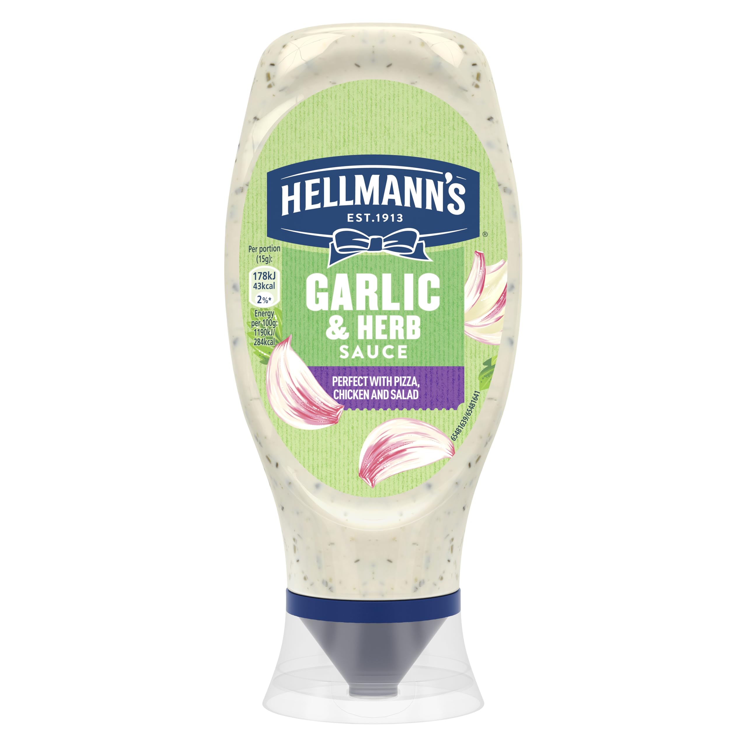 Hellmann's Garlic & Herbs Creamy sauce an ideal condiment for burgers, wraps and fries 430 ML