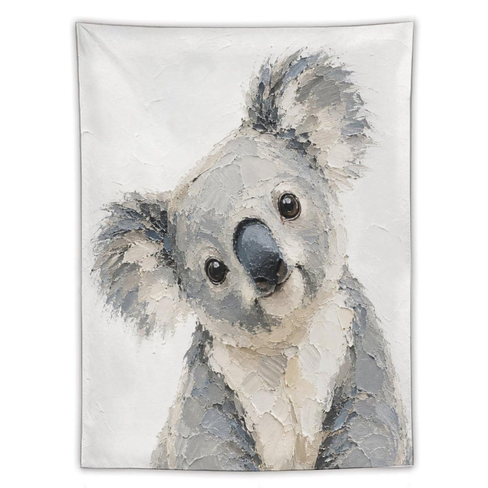 W7C8U2X3 Cute Koala Portrait Wall Tapestry, Watercolor Style, Dorm Room