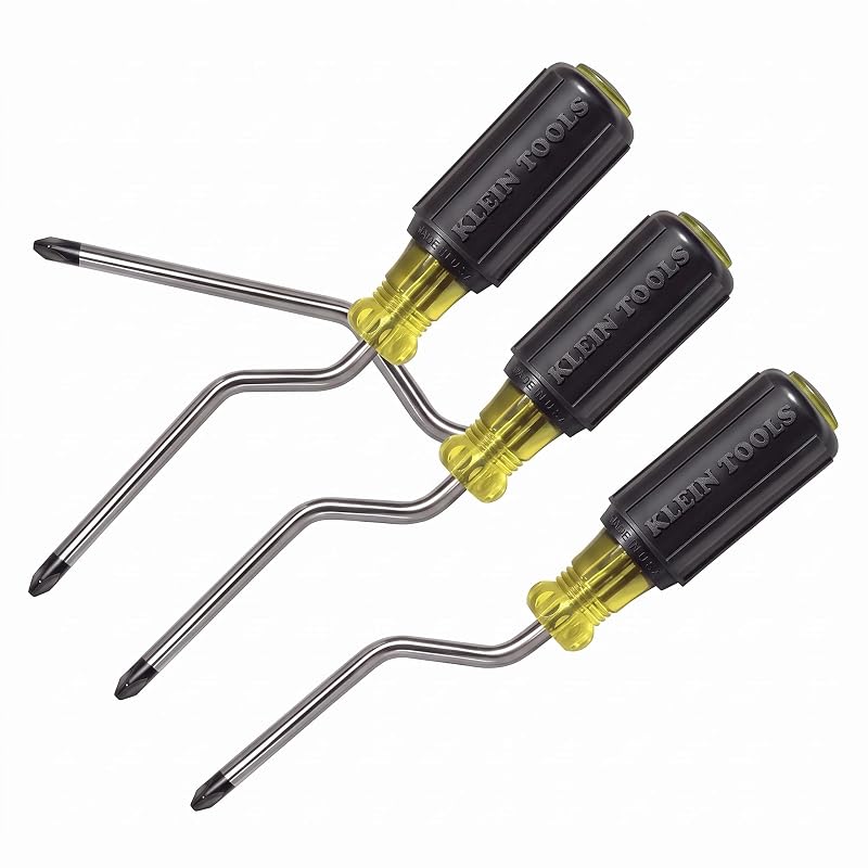 Kit com 3 Chaves de Fenda Phillips #2 KLEIN TOOLS 682-6 com Haste de 15,2 cm e Cabo Cushion-Grip Rapi-Drive