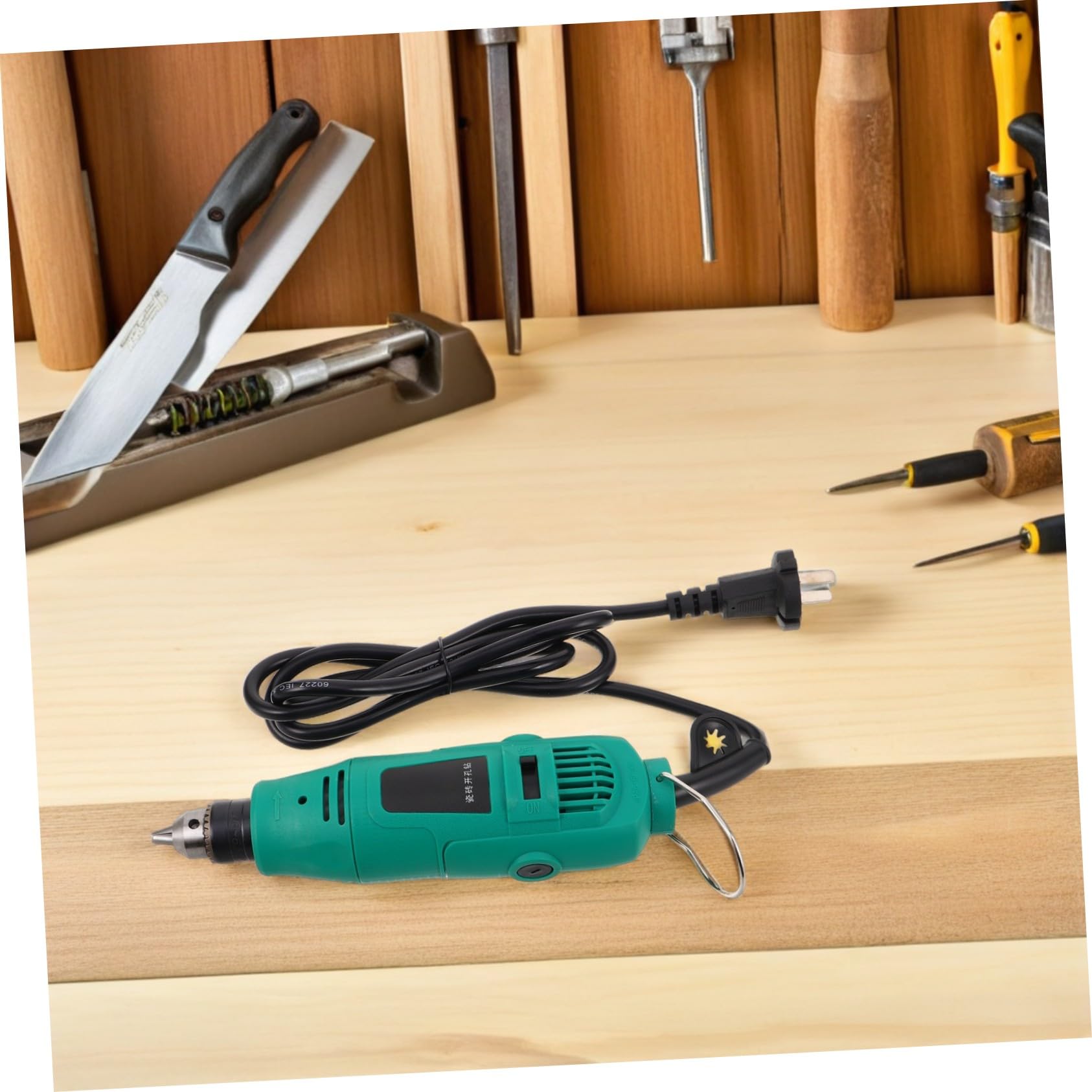 SHINEOFI Taladro Eléctrico con Cable Juego de Brocas y Cabezal de Lijado Taladro Compacto para Reparación de Cerámica Muebles y Electrónica Kit Versátil para Proyectos Domésticos y