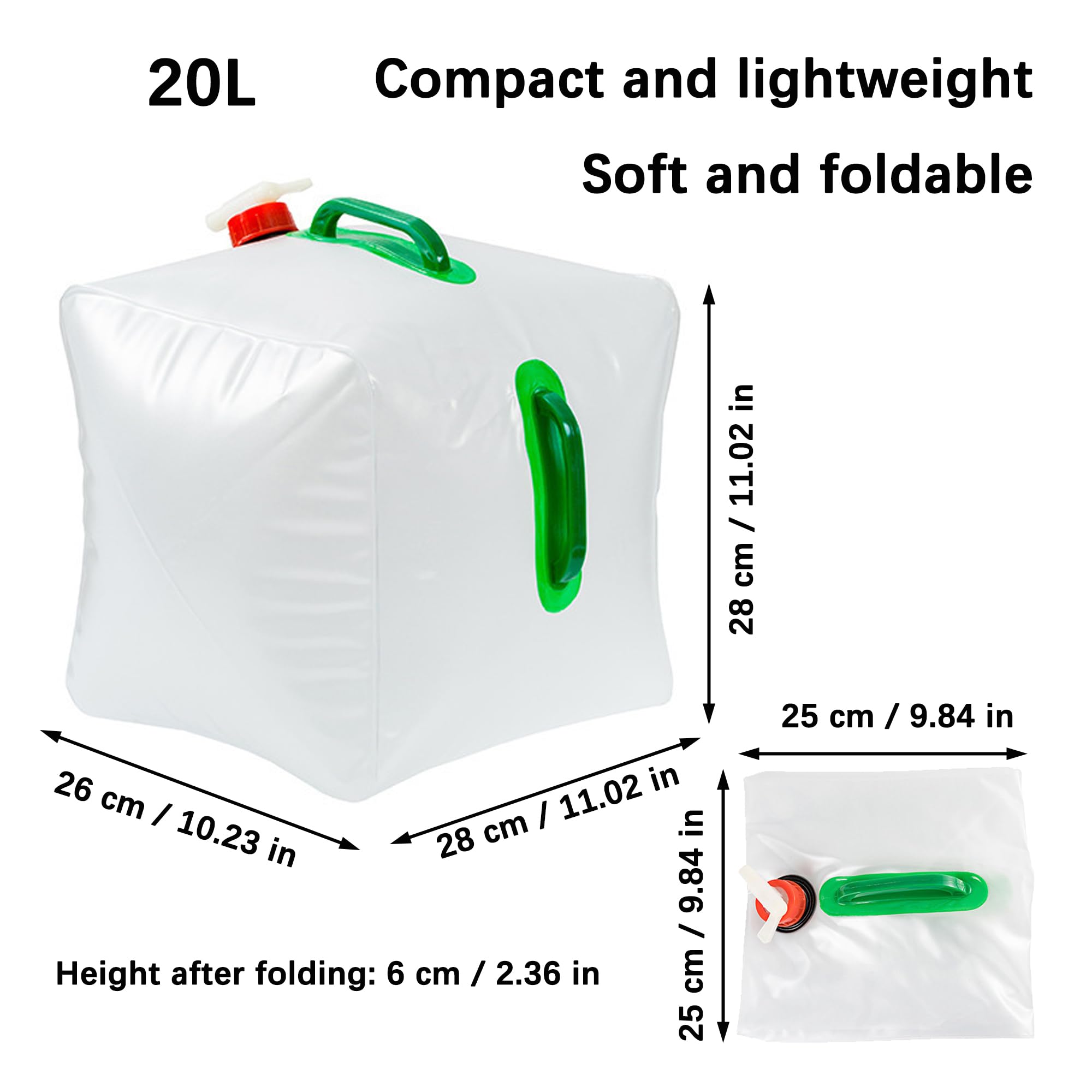 duoyif Sac d'eau Pliable pour Camping, Réservoir d'eau Flexible avec poignée et Robinet, Bidon Eau Pliable pour la randonnée, Le Camping, Le Pique-Nique, Les Voyages, Le Barbecue 1pièce