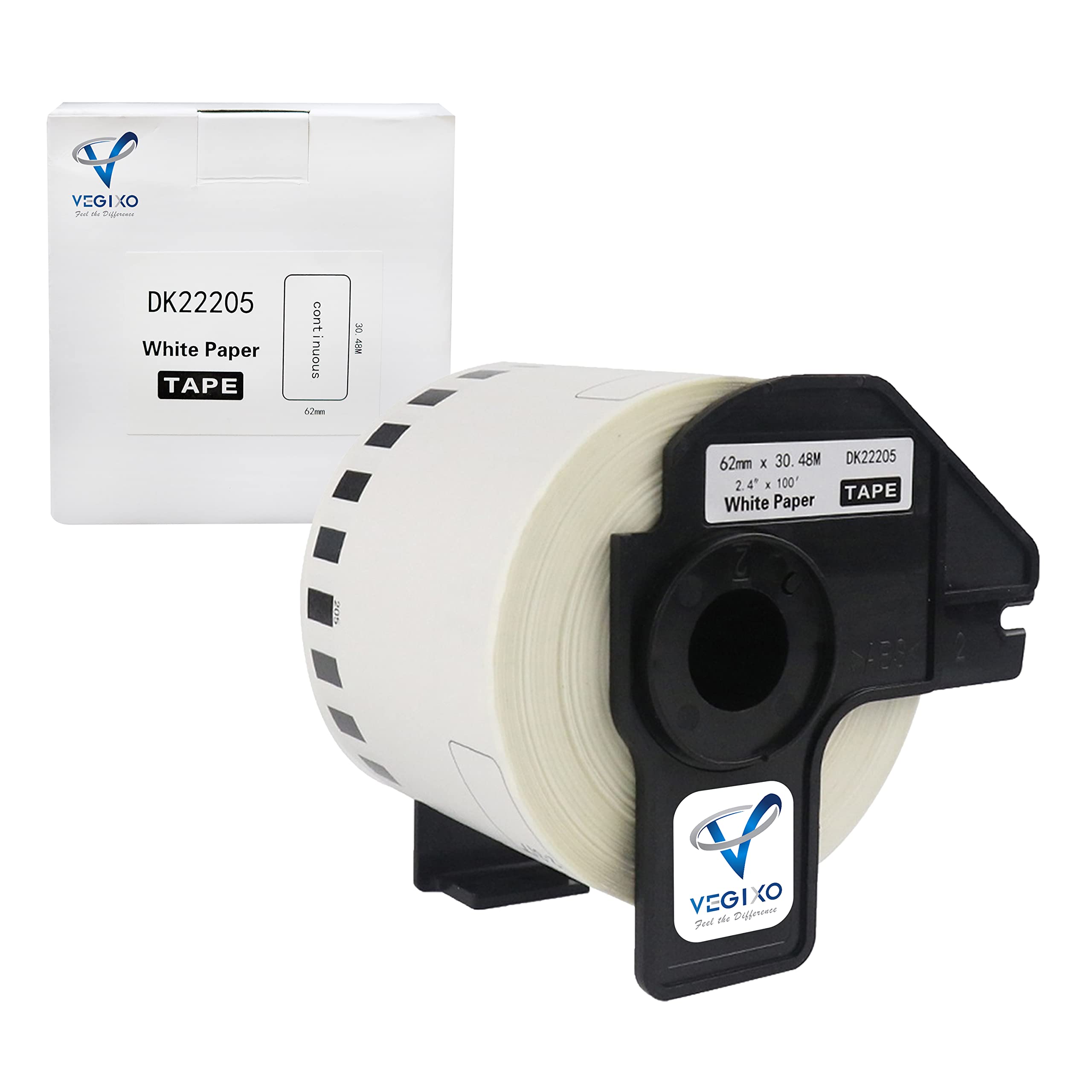 DK 22205 62mm x 30.48m Continuous Address Labels Roll Compatible with Brother P-Touch QL-500 QL-550 QL-560 QL-570 QL-700 QL-800 QL-810W QL-820NWB QL-1050 QL-1060N QL-1100 QL-1110NWB