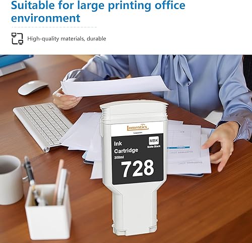 Miniatura 6 de Cartuchos de tinta negro mate 728 de 10.1 fl oz (paquete de 1) - Cartucho de tinta LOMENTI 728 (F9J68A) de repuesto para impresora trazadora HP