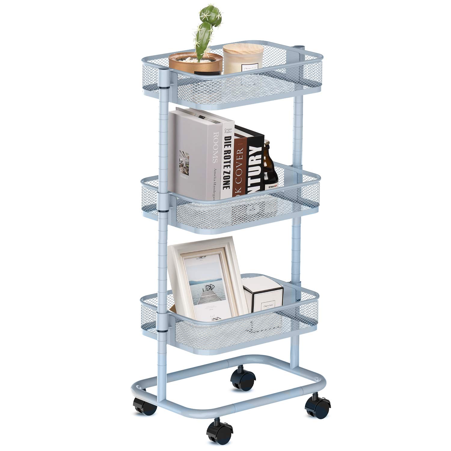 Buy alvorog 3Tier Metal Rolling Utility Cart, Rolling Kitchen Cart