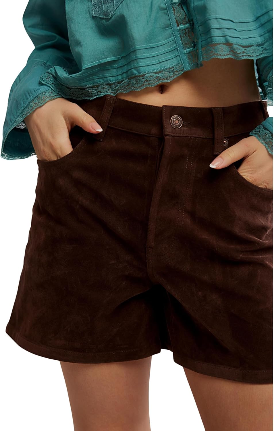 Free People Women's Tippi Faux Suede Shorts - Image 4