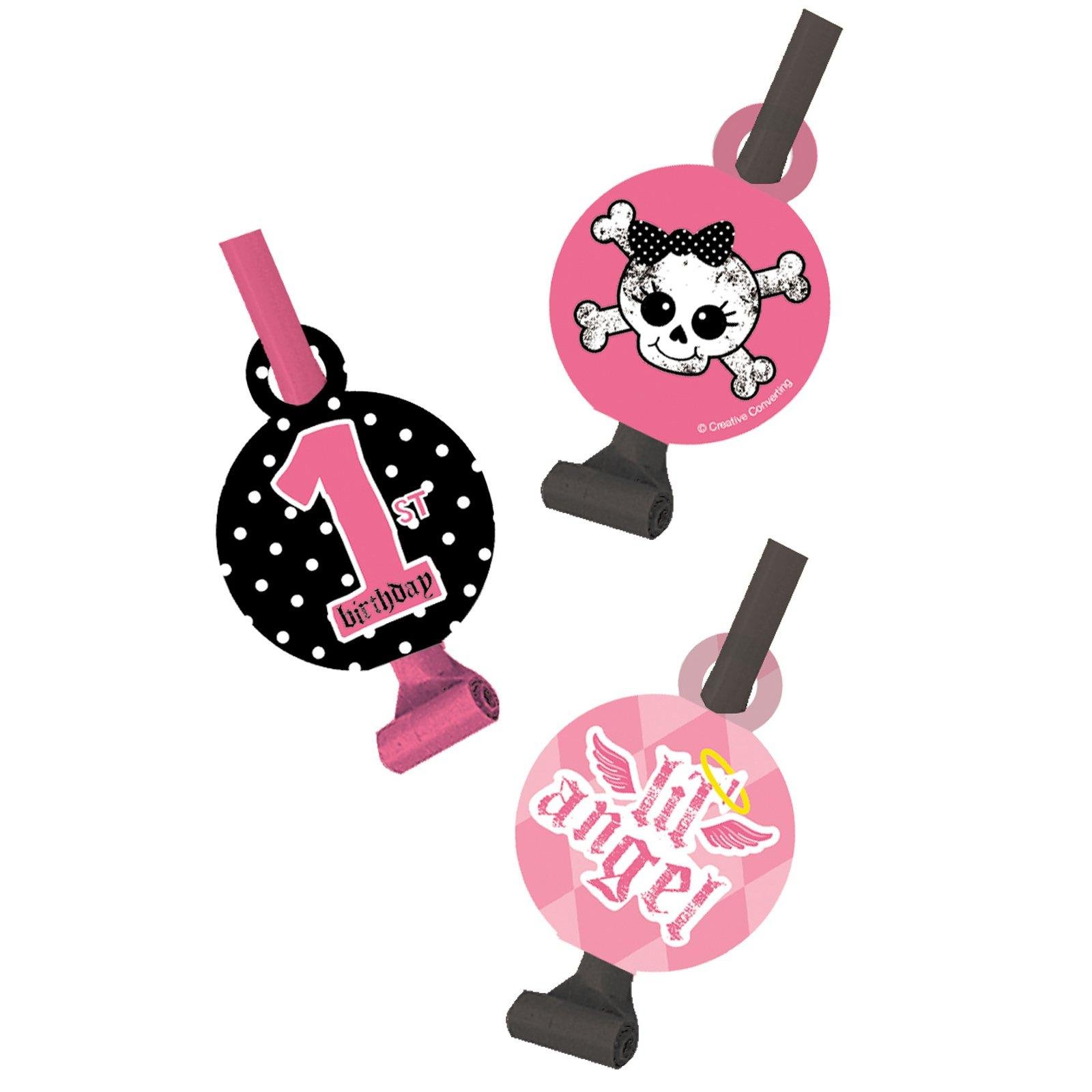 8-Count Birthday Party Blowouts with Medallion, Angel First Birthday