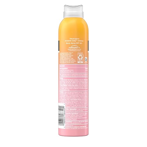 Miniatura 9 de Neutrogena Invisible Daily Defense - Protector solar corporal en aerosol, amplio espectro SPF 60+, libre de oxibenzona y resistente al agua,