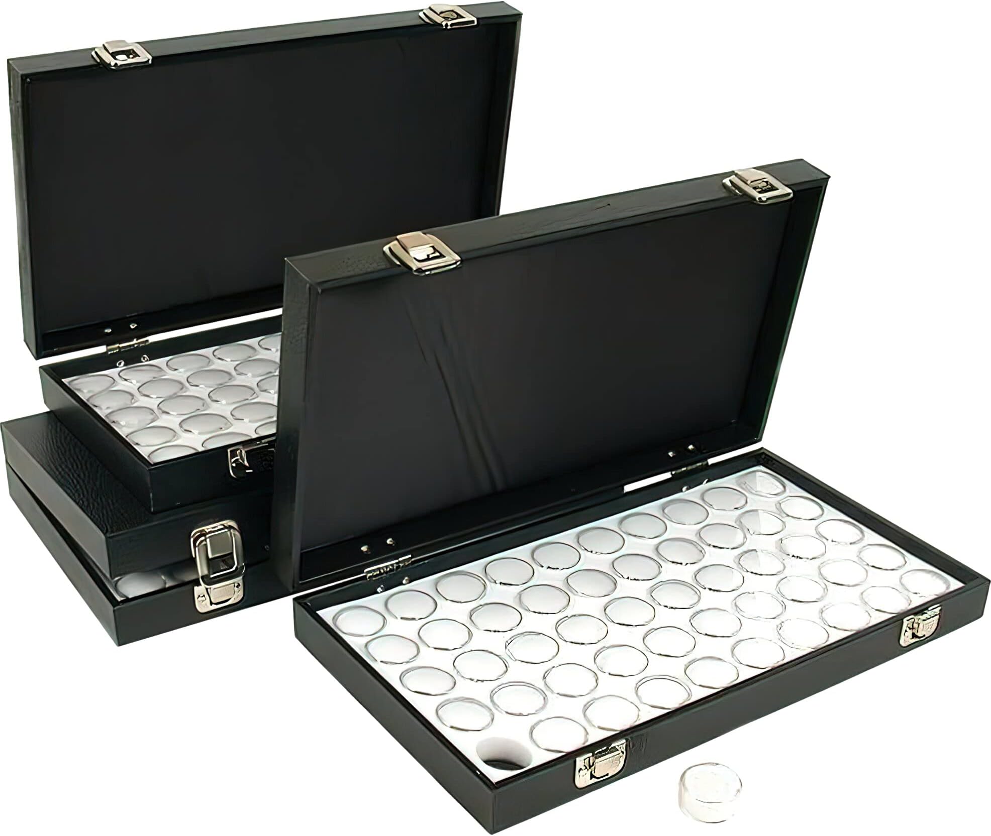 150 Gem Jars White Display Tray Gemstone Travel Case