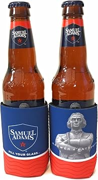 Samuel Adams Lager Brewer Patriot Bottle Can Cooler Insulator - 2 Pack