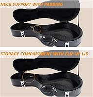 Vista 5 de Ktaxon F-Style - Estuche rígido para mandolina, funda de piel rígida de lujo, funda protectora de madera con interior de felpa