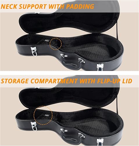 Miniatura 11 de Ktaxon A-Style - Estuche rígido para mandolina, funda de piel rígida de lujo, funda protectora de madera con interior de felpa