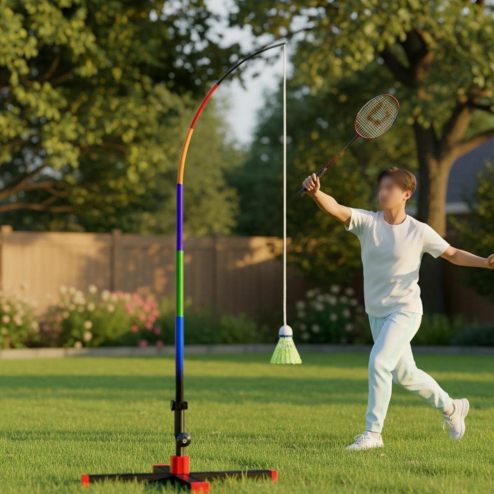 Dispositivo di Allenamento per Badminton, Singolo Giocatore, Automatico, per Giardino.