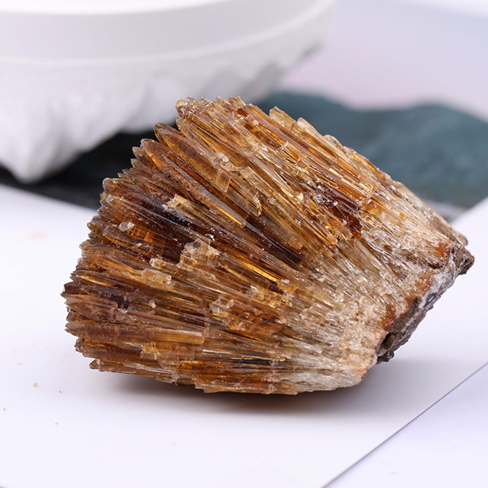 Especímenes de geoda de racimo de calcita ámbar cruda