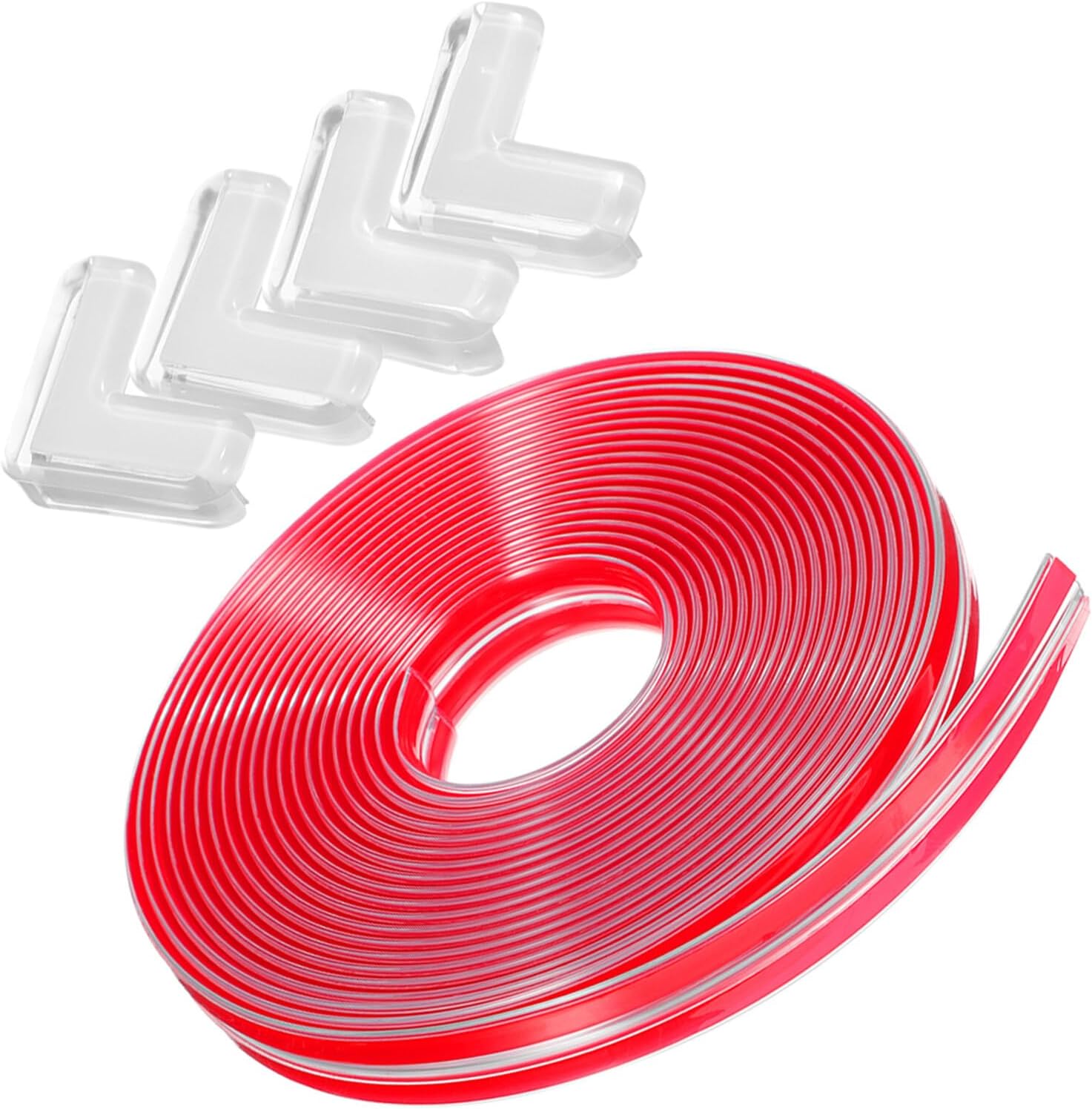 Corner Protectors 15mm Edge Guards with 5m Strip and 4 Soft Bumpers, Safety Table Corner Guards for Furniture Protection in Home