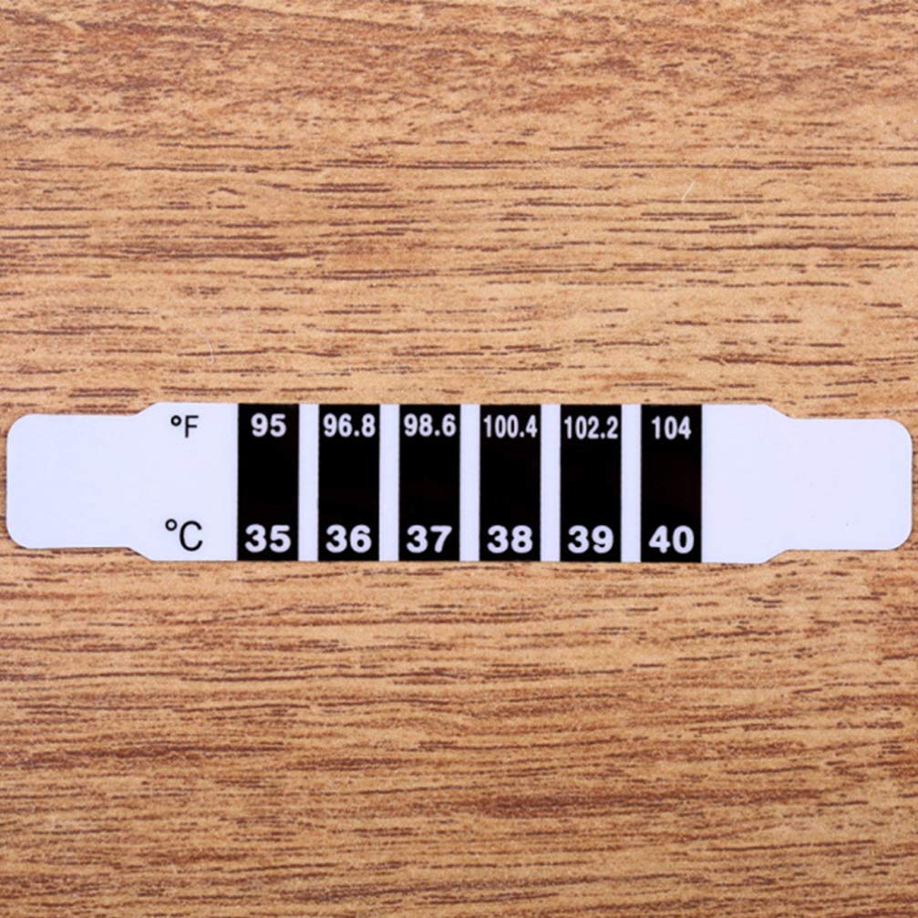 Bandes Thermomètre Frontales Pour Bébé - 6 Autocollants Température Corps 35-40°C - Réutilisables, Sûrs