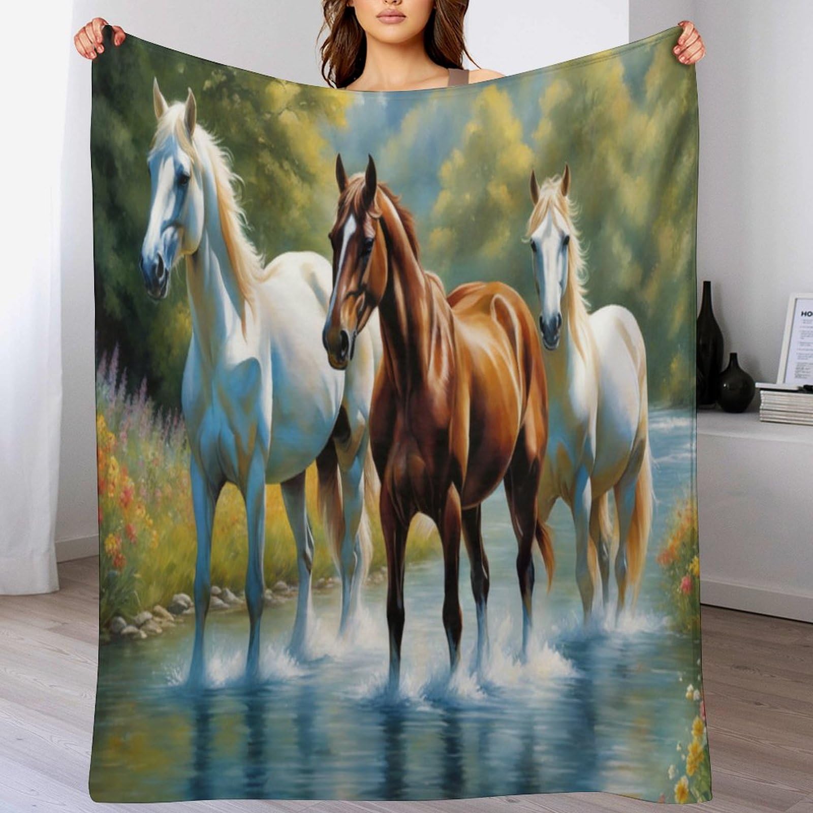 Couverture polaire cheval de qualité supérieure en flannel douce toutes saisons