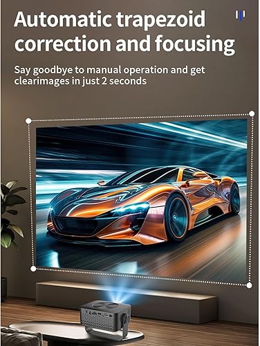 Miniatura 4 de Zopsc Mini proyector con soporte, proyector portátil de 1080P con ajuste de 360 grados, corrección trapezoidal automática de 150ANSI, proyector de