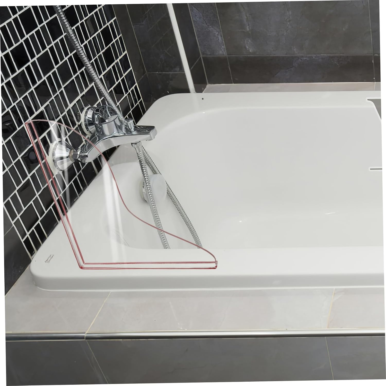 Cabilock 1pair Large Shower Splash Guard Kit Tub Guard for Bathtubs Kitchen Sinks Easy to Install Removable Elegant Decorative Patterns