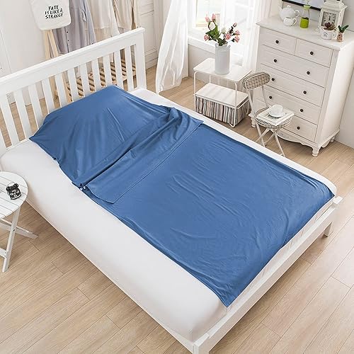 Miniatura 36 de Sábanas de viaje y camping, forro para saco de dormir, sábanas de viaje ligeras para hotel, portátil, saco de dormir para adultos, sábana de dormir