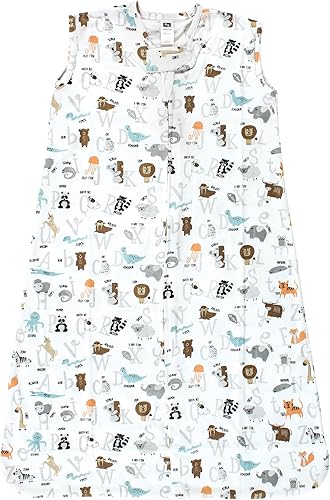 Hudson Baby Saco de dormir unisex de algodón para bebé, sin mangas, saco de dormir, manta, animales del alfabeto, 18-24 meses