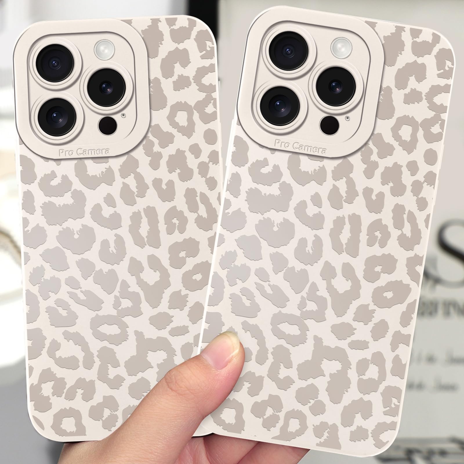 ZhuoFan Custodia con Cordino per iPhone 16 Pro 6,3, Trasparente Aesthetic Disegni Cover con Collana, Morbido Telaio in Silicone TPU + Rigido PC Bumper Antiurto Case con Laccio, Leopard