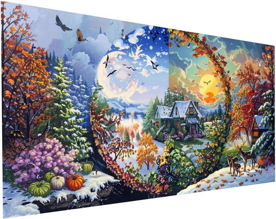 Peinture diamant adulte paysage neige pour embellir votre chambre